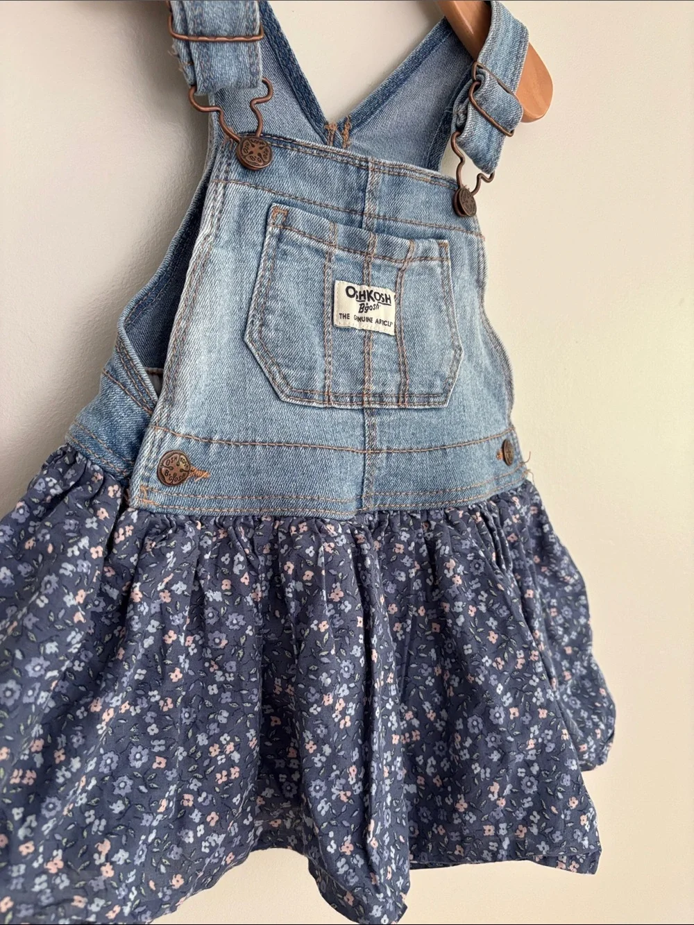 OshKosh B’gosh Denim Floral Overall Dress